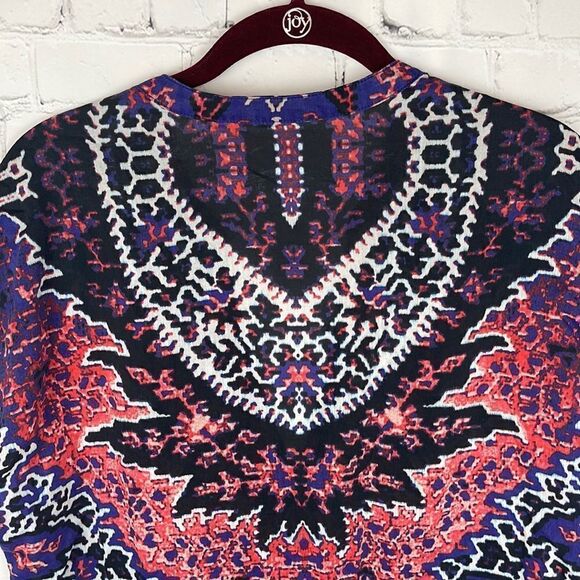 Athleta Purple Silk Blend Tunic Top Boho Print Size Small - Picture 7 of 7